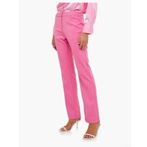 Endless rose pant flat front trousers straight women barbie pink office L